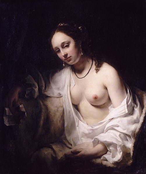 Willem Drost's painting of Bathsheba with the letter from King David.