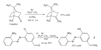 Příklady Wittigovy reakce za použití methylentrifenylfosforanu
