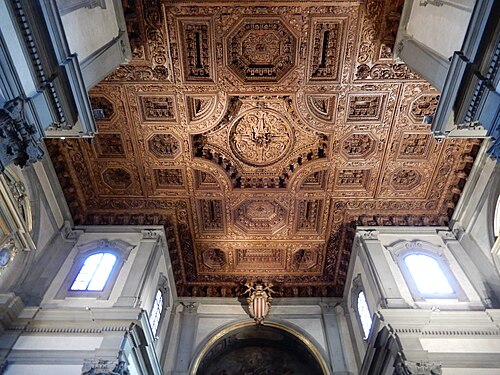 Wooden ceiling of the Badia Fiorentina, Florence, Italy