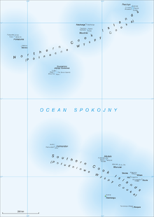 Map showing the two chains of the Cook Islands