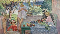 « Le goûter sur la terrasse à Sainte-Maxime » par Henri Lebasque.