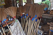 Brooms made of coconut fibres