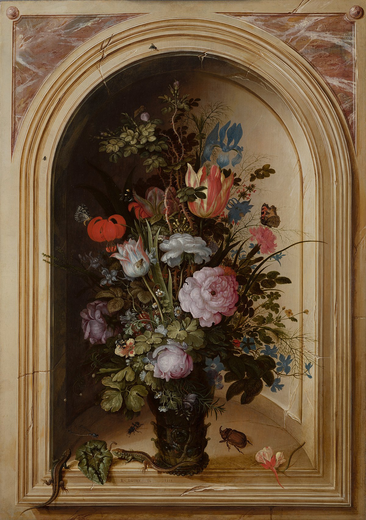 Vase of Flowers in a Stone Niche - Wikidata