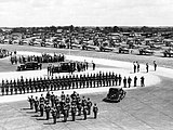 The Guard of Honour saluting King George V on his arrival at Mildenhall on 6 July 1935 for the Silver Jubilee Review of the Royal Air Force