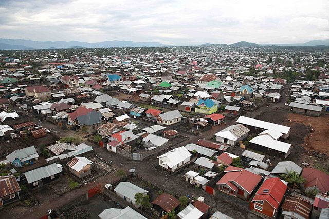View of houses in Goma, 2014