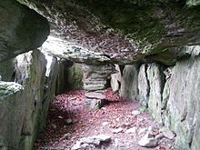 Interior of Labbacallee, a wedge-shaped gallery grave in Ireland. 17. Labbacallee Wedge Tomb, Co. Cork.jpg