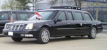 The official limousine of former U.S. President George W. Bush 2005 Cadillac DTS presidential limousine.jpg