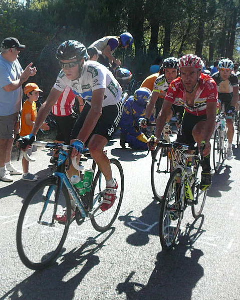 Team Sky's Chris Froome (left) at the 2011 Vuelta a España, where he finished second overall. At the time this was Sky's highest in a Grand Tour.