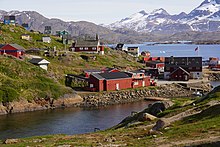 Sermiligaaq. Greenland has more than 60 settlements. 20190626 Harbor 0308 (48480740237).jpg