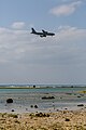 A KC-135R Stratotanker, tail number 57-1439, on final approach at Kadena Air Base in Okinawa, Japan in March 2020. It is assigned to the 22nd Air Refueling Wing and the 931st Air Refueling Wing at McConnell Air Force Base in Wichita, Kansas.