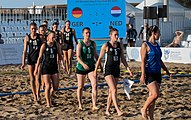 Deutsch: Beachhandball Weltmeisterschaften 2022; Tag 5: 25. Juli 2022 – Frauen, Halbfinale, Deutschland-Niederlande 2:0 (18:10, 25:16) English: 2022 Beach handball World Championships; Day 5: 25 July – Women Semifinal – Germany-Netherlands 2:0 (18:10, 25:16)