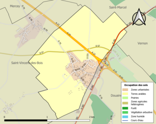 Kolorowa mapa przedstawiająca użytkowanie gruntów.