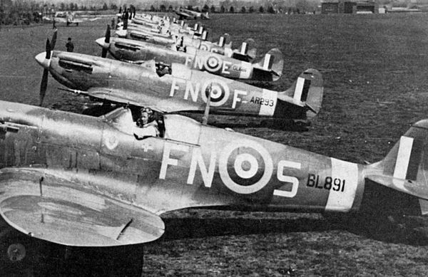 Spitfires of 331 Squadron at RAF Catterick in spring 1942