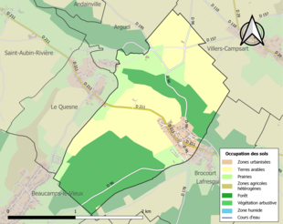 Kolorowa mapa przedstawiająca użytkowanie gruntów.