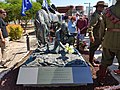 פסל הלוחם האבוריג'יני וסוסו בתחנת הרכבת סמח לציון קרב סמח'