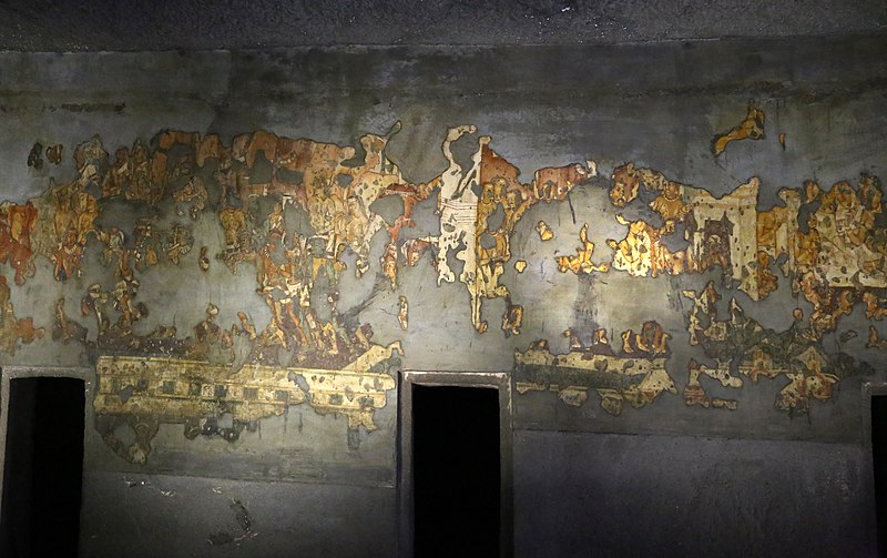 File:Ajanta, grotta 1, vihara di scuola mahayana, v secolo dc., interno, affreschi parietali 04.jpg