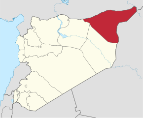 Poziția localității Guvernoratul Al-Hasaka
