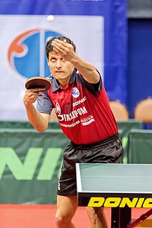 Alexey Smirnov is a male table tennis player from Russia. Since 2003 he won several medals in doubles events in the Table Tennis European Championships. He also won the gold medal at the Europe Top-12 in 2005 at Rennes.