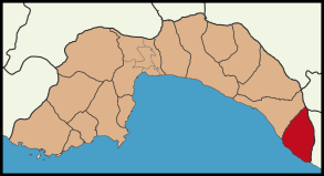 Localização do distrito de Gazipaşa na província de Antália