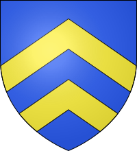 Coat of arms of Thomas de Chaworth, Lord of Alfreton, Azure, two chevrons Or.. Arms of Thomas de Chaworth, 1st Baron Chaworth (died 1315).svg