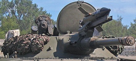 The turret of a BMP-1 with a 9M14M missile