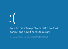 The blue screen of death on Windows 8 and 8.1