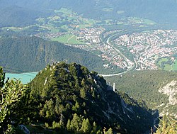 Pohled na Bad Reichenhall z vrcholu hory Predigtstuhl