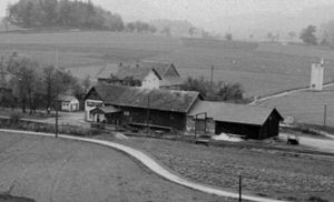 Bahn­hof im Ortsteil Gfäll, um 1953 ⊙49.09922312.421494