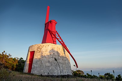 Balista windmill at sunset, São Jorge, Azores, Portugal