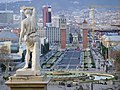 View of the Plaça d'Espanya from the MNAC