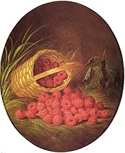 Panier de framboises.