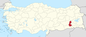 Locatie van de provincie Batman in Turkije