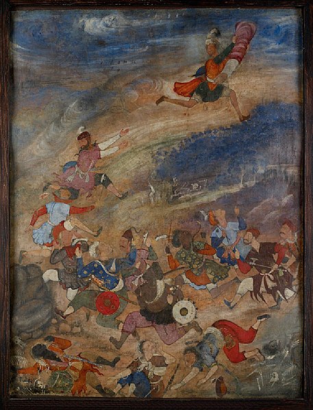 File:Battle scene from the 1570 Hamzanama of Akbar.jpg