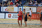 Deutsch: Beachhandball Europameisterschaften 2019 (Beach handball Euro); Tag 6: 7. Juli 2019 – Spiel um Platz Drei, Männer, Ungarn-Russland 2:0 (26:20, 23:22) English: Beach handball Euro; Day 6: 7 July 2019 – Men's Bronze Medal Match – Hungary-Russia 2:0 (26:20, 23:22)