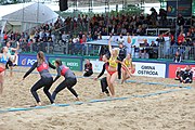 Deutsch: Beachhandball Europameisterschaften 2019 (Beach handball Euro); Tag 5: 6. Juli 2019 – Frauen, Platzierungsspiel für die Ränge 9–12, Deutschland-Polen 2:1 (22:23, 19:16, 7:6) English: Beach handball Euro; Day 5: 6 July 2019 – Placement Match/Cross Match for rank 9–12 Women – Germany-Poland 2:1 (22:23, 19:16, 7:6)