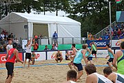 Deutsch: Beachhandball Europameisterschaften 2019 (Beach handball Euro); Tag 6: 7. Juli 2019 – Männerfinale, Dänemark-Norwegen 2:0 (25:18, 19:16) English: Beach handball Euro; Day 6: 7 July 2019 – Men's Final – Denmark-Norway 2:0 (25:18, 19:16)