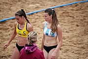 Deutsch: Beachhandball bei den Olympischen Jugendspielen 2018; Tag 6, 12. Oktober 2018; Mädchen, Hauptrundenspiel – Chinese Taipei (Taiwan)-Argentinien 1:2 English: Beach handball at the 2018 Summer Youth Olympics at 12 October 2018 – Girls Main Round – Chinese Taipei (Taiwan)-Argentina 1:2