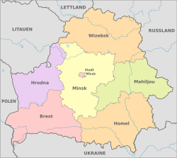 Belarus, administrative divisions - de - colored.svg