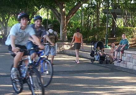 Bicyclists on Clem Jones Promenade