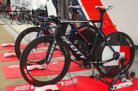 Vélo de contre-la-montre Scott Plasma 5 TT lors du Tour de Belgique 2015.