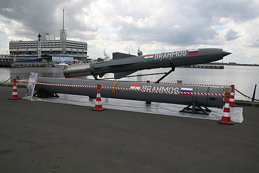 The Indian Navy's BrahMos supersonic anti-ship cruise missile.