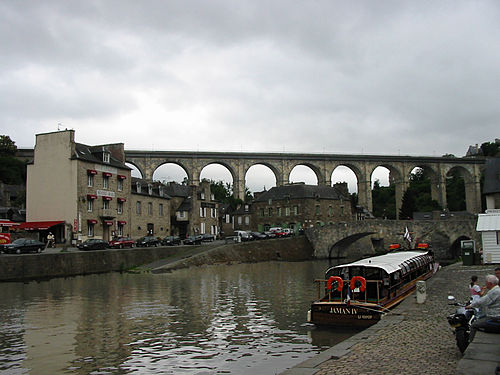 Bridges over Rance river in Dinan (France)