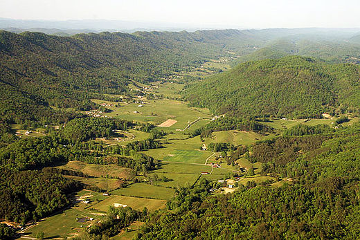 Ridges and valleys near Norton, Virginia in southwestern Virginia