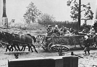 Refugees from East Prussia, 1945 Bundesarchiv Bild 175-S00-00326, Fluchtlinge aus Ostpreussen auf Pferdewagen.jpg