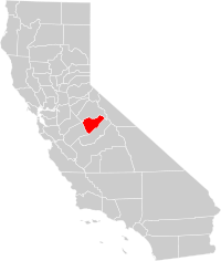 Locatie van Mariposa County in Californië