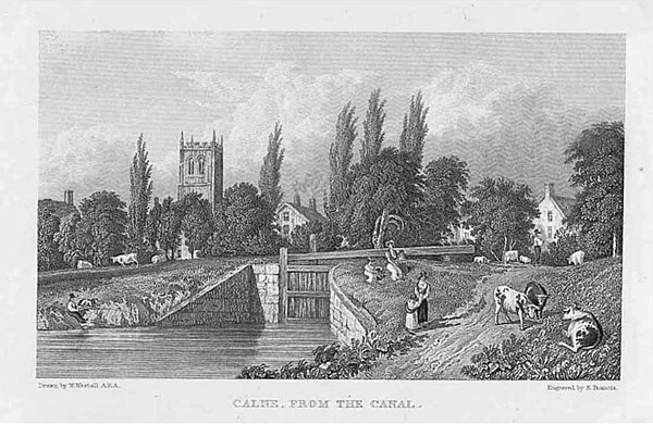 A view of Calne from the canal, 1828