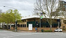 The hospital was greatly expanded and modernised in the 1980s. It closed in 2020 after the Calvary Adelaide Hospital was opened in Angas Street. The original building, shown here in 2022, was demolished in 2023. Calvary Hospital at Hutt Street, cnr Wakefield Street, Adelaide.jpg