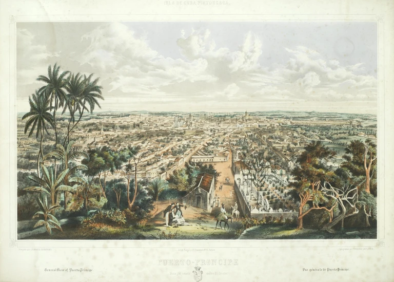  Puerto-Principe (Current Camagüey): General view taken from El Cristo (Cuba) by Édouard Laplante and Leonardo Barañano (1856)