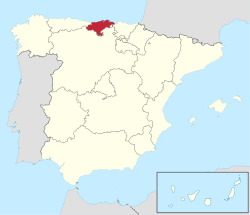 Location of Cantabria within Spain