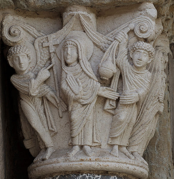 File:Capital of Annunciation and Visitation - Porte Miègeville - Basilique Saint-Sernin.jpg